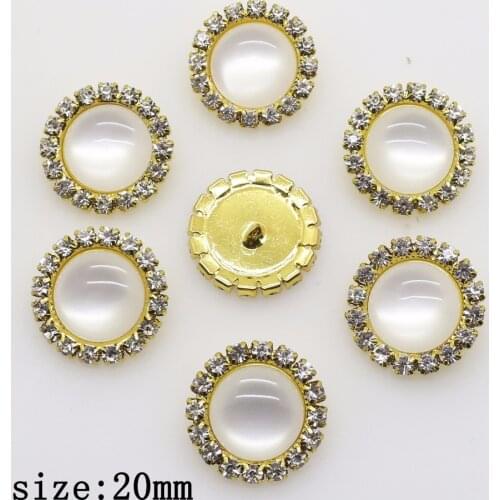 Promotion 10Pcs20mm Round Diy jewelry Accessories rhinestones pedestal embellishments wedding caps Decoration For stickers Can