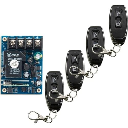Wireless RF Remote Control Light Switch Relay Output Radio DC 12-48V 1 CH Channel Receiver Module +Transmitter/ lamp/ window