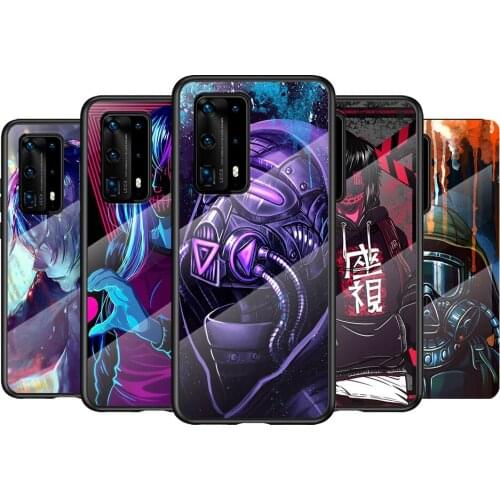 Tempered Glass Cover Face mask style future For Huawei P40 P30 P20 P10 Pro Plus Lite 5G 2019 Phone Case