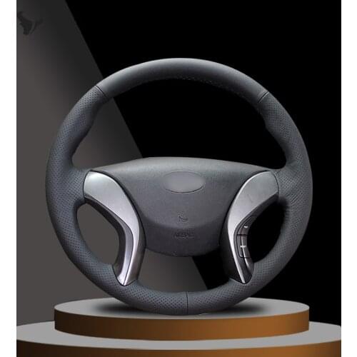 Black Artificial Leather Steering Wheel Cover for Hyundai Elantra 2011 2012 2013 2014 Avante I30