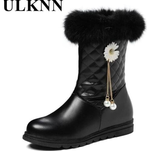 Children Snow Boots Girls Autumn/winter Princess Kids Add Wool Warm Short Boots Warm Boots Thickening Cuhk Cotton Shoes