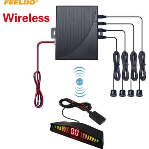 FEELDO 1Set Car Auto 4-Sensor Parktronic LED Wireless Parking Sensor Aid Backup Radar Monitor Detector System #CT-878