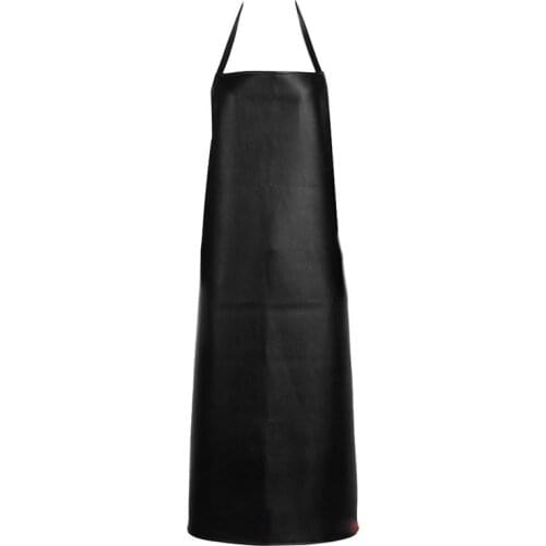 Hot Mens Womens Convenient Waterproof Men Stain-Resistant Leather Aprons Kitchen Dishwashing BBQ Bib