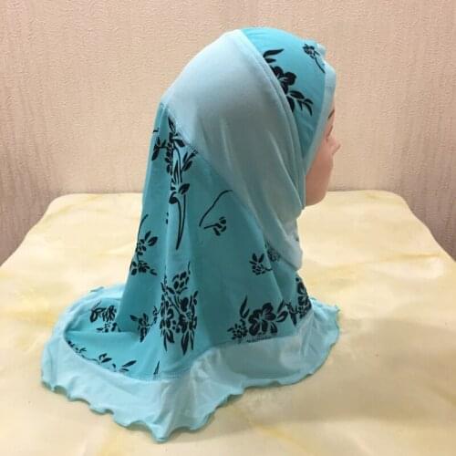 H1346 beautiful two parts combined arabic small girl hijab small muslim scarf islamic hats