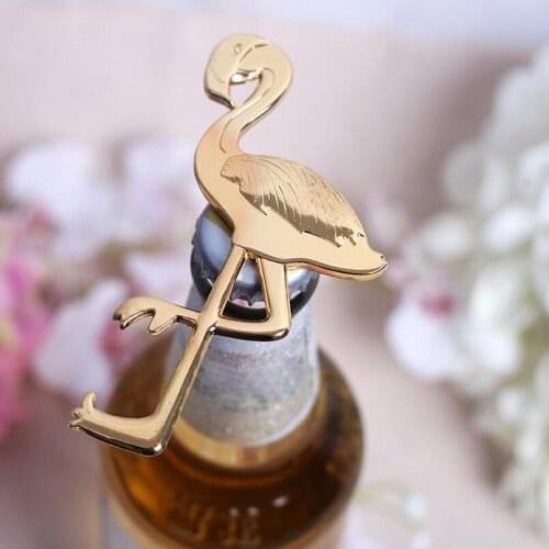 Fashion Golden "Fancy and Feathered" Flamingo Bottle Opener Wedding Favor Party Gift Beer Openers LX1799