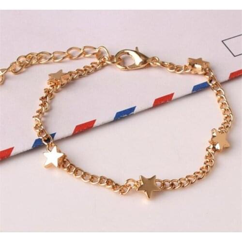 Fashion Star Fresh Bracelet 5 Heart Bracelets For Sweet And Lovely girl gold chain link bracelet