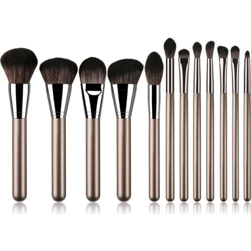 12Pcs Professional Soft Natural Hair Makeup Brushes Set Foundation Powder Concealer Eyeshadow Highlighter Cosmetic Makeup Tool