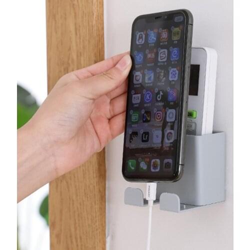 Wall Mounted Organizer Storage Box Remote Control Air Conditioner Remote Stand Holder Phone Plug Hotel Home Storage Organizer