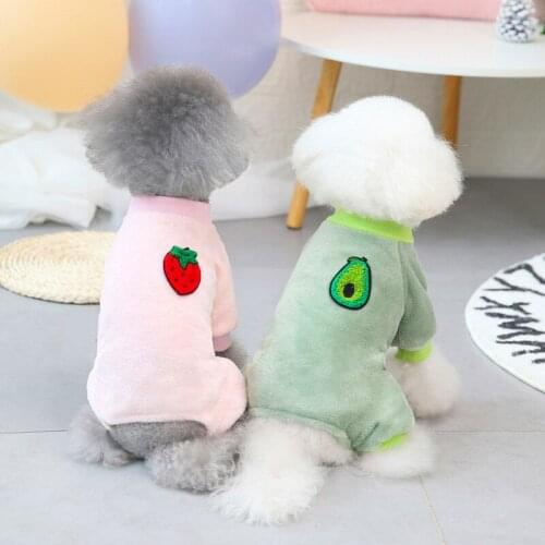 Pet Clothes Cute Fruit Four-leg Clothes Dog Coat Winter Warm Fleece Cat Cloth for Small Cats Kitten Hoodie Puppy Dog Clothes