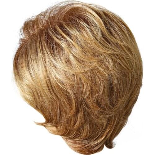Hair Short Brown Blonde Wigs for Black Women Natural Straigh Layer Puffy Wigs Heat Resistant Female Hair Pieces