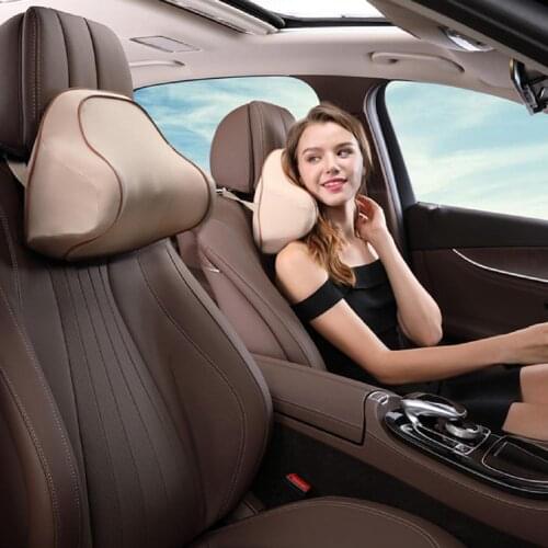 Car Headrest Neck Pillow Memory Cotton Cushion Cover Soft Head Rest Travel For Head Pain Relief Universal Car Pillow