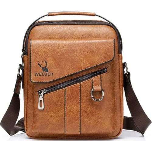 Casual Men Shoulder Bag Vintage Crossbody Bags Business Male Bag PU Leather Handbag High Capacity Men Messenger Bags Tote Bag