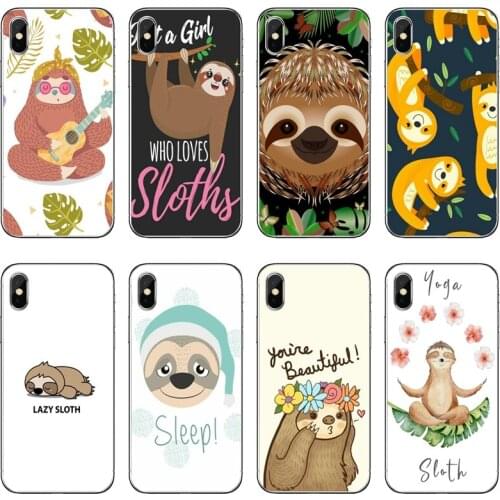 Clear Soft Cases For Sony Xperia Z5 C6 L2 XA1 XA2 XZ1 XZ2 LG G5 G6 G7 Q6 Q7 Q8 Q9 V30 V20 V10 Sloth Cute Animals Case