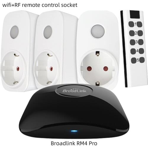 Broadlink RM4 Pro WiFi Remote Controller MSLE Wireless Remote Control Socket EU Plug Smart Home Automation for Alexa Google Home