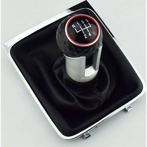 5/6 Speed Leather Car Manual Gear MT Shift Knob Gaitor Boot For Volkswagen VW Passat B6 DropShip Dropshipping