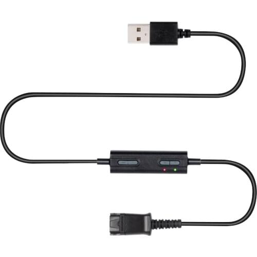 Headset QD(Quick Disconnect) Connector to USB Adapter Cable with Volume Adjuster, Mute for Speaker and Microphone Separately