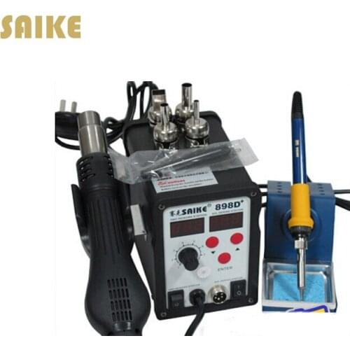 SAIKE 898D+ 2 in 1 Soldering Station Hot Air Gun+welding Iron 220V 110V SAIKE898D Hot Air Gun+Solder Iron
