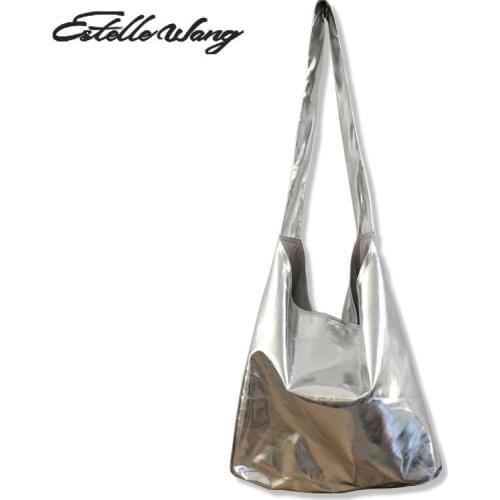 2018 Estelle Wang Casual Pu Leather Shoulder Bags Single Fashion Women High Capacity Hasp Silt Pocket Vrsatile Flannel Handbags
