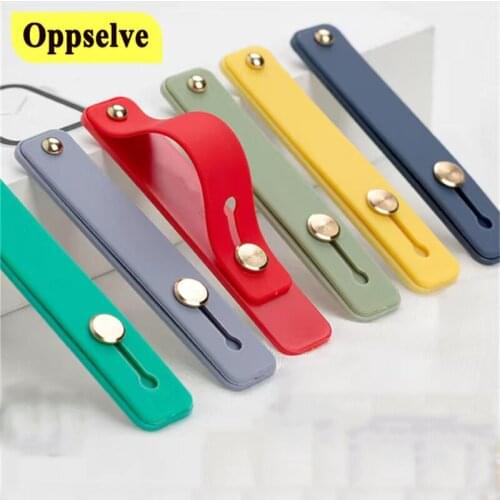 Universal Mobile Phone Holder Silicone Finger Ring Push Pull Grip Stand Silicone Bracket Desk Ring Holder Candy Color Wristband
