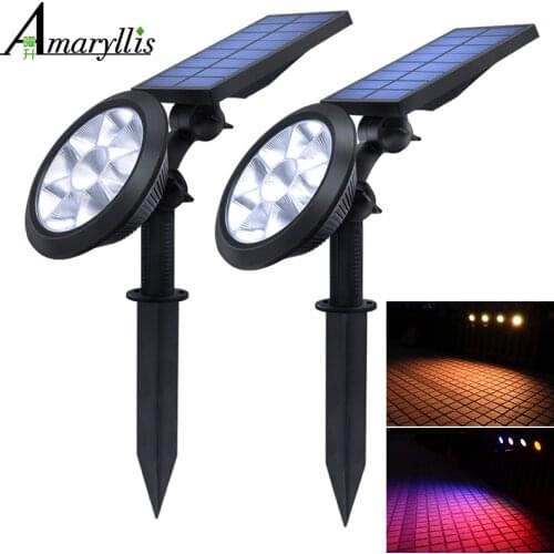 Upgraded Solar Spotlights Waterproof Adjustable 9 LED Wall/Landscape Solar Lights Colorful Solar Lamp for Yard Lawn Garden