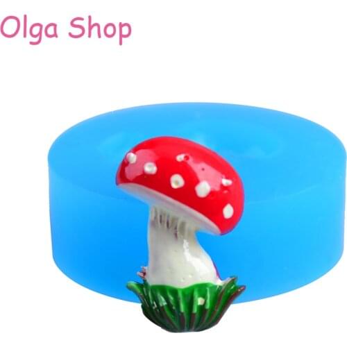 VYL006 Mushroom Flexible Silicone Mold Clay Push Mold Jewelry Bead Mold Polymer Clay Charms (Clay Resin Wax Epoxy Paste)
