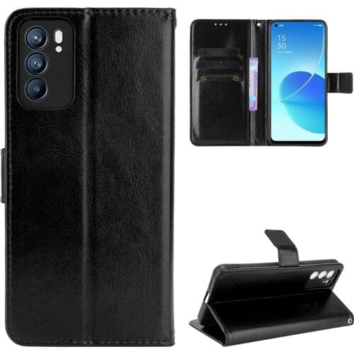 For OPPO Reno 6 5G Case Classic simplicity Flip Luxury PU Leather Phone Case For OPPO Reno 6 Pro Plus 5G Reno6 Case Cover
