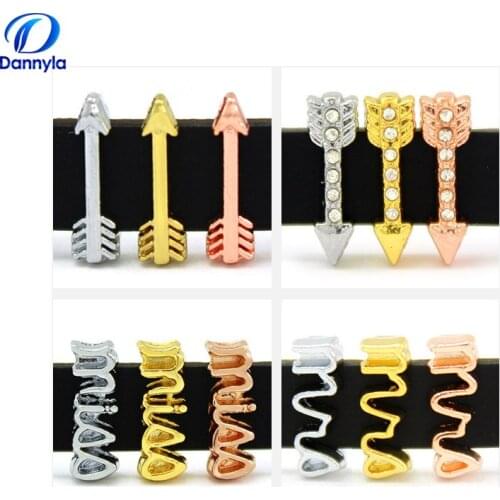 10pcs/lot Wholesale 8mm Mix Style Slide Charms Fit 8mm Wristband Bracelet LSSC315-394
