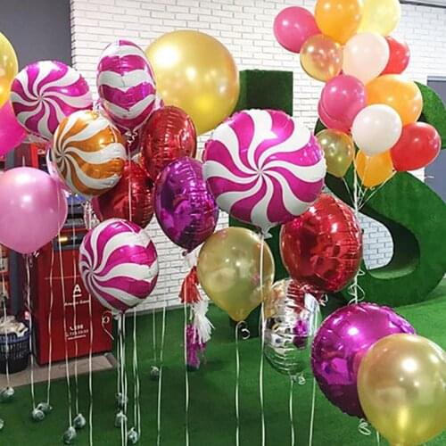 10pcs/lot colorful candy foil balloons mix 18 inch round lollipop aluminum balloon wedding birthday baby party decoration