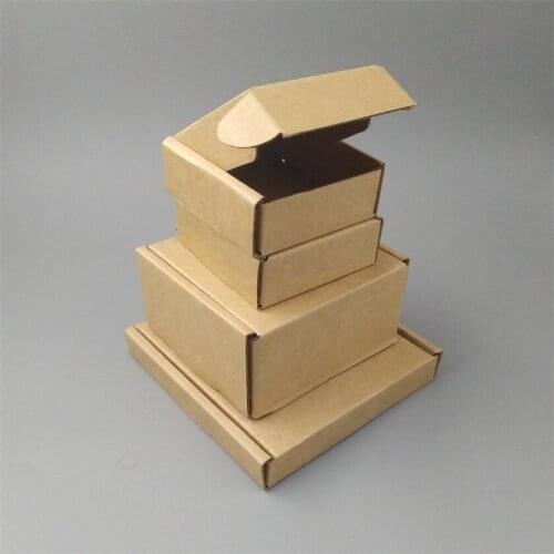 100pcs 7*3cm Empty Craft Kraft Paper Cardboard Carton Corrugated Printed Mailer Shipping Boxes