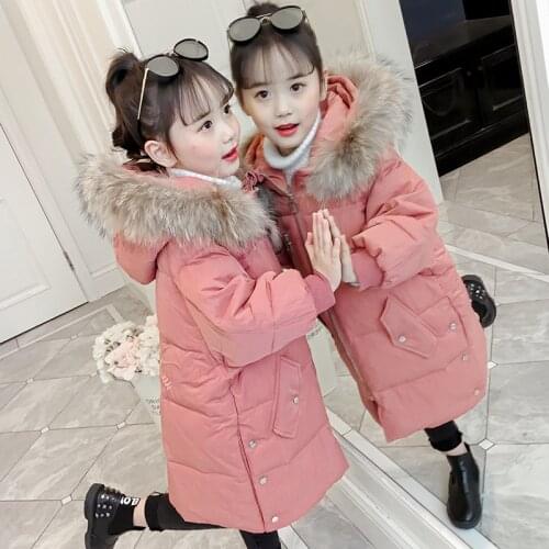 2021 Winter Girls Jacket for Baby Cotton Padded Coat Kids Hooded Warm Outwear Coat Girls Clothes Children Thick Warm Parka X170