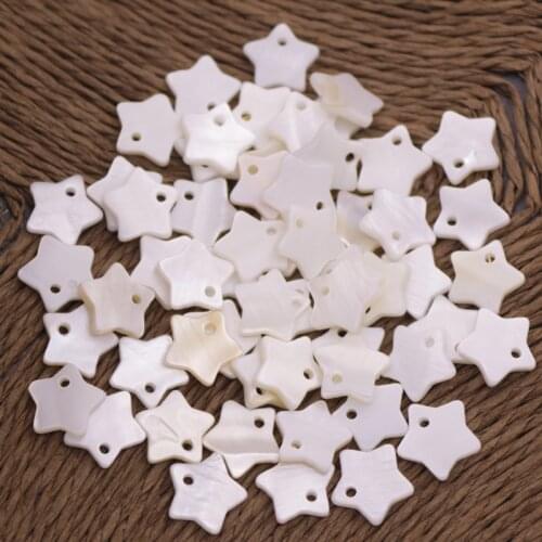 Lots 50 PCS Natural Shell Star Charm Mother of Pearl 10mm Jewelry Making