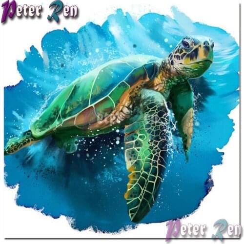 5D animal Green brown tortoise Diamond drawing DIY Square or Round Mosaic Cross Stitch Rhinestone Home Decoration
