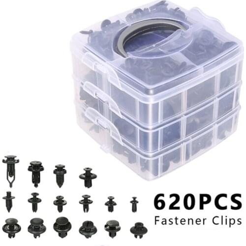 620Pcs Car Accessories Trunk Screw Rivets Set Car Body Push Retainer Pin Rivet Bumper Fender For Auto Plastic Fastener Clips