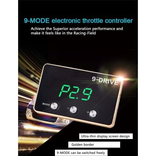Car Electronic Throttle Controller 9-Drive 5 Modes Play LED Screen Adjustable Throttle Controller Portable Pedal Booster