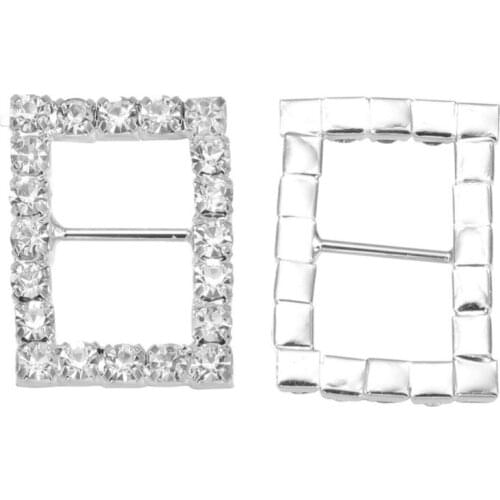 Free shipping rectangle crystal rhinestone buckle for wedding invitation card decoration(BCL-3034)