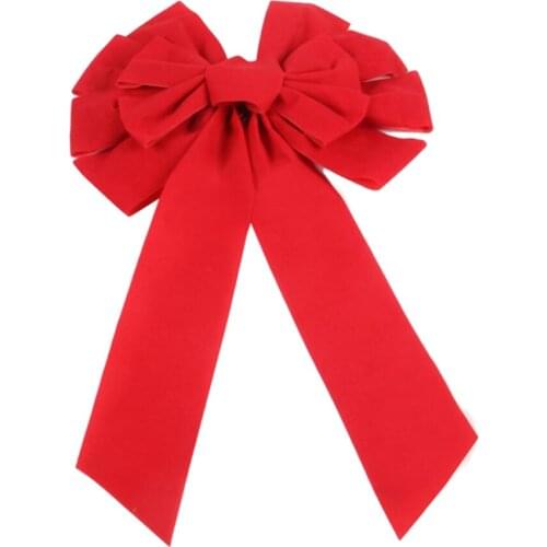 Big Xmas Fabric Bow Knot DIY Craft For Christmas Wedding Decorations