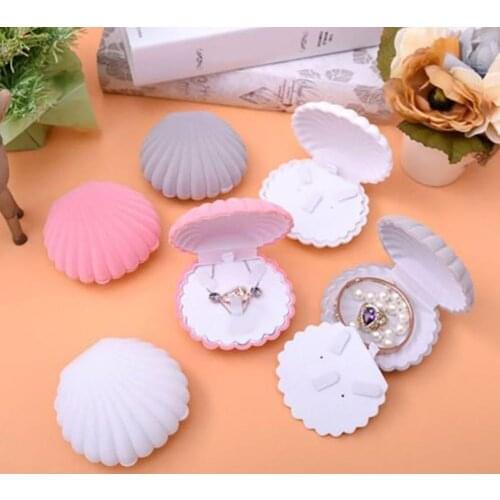 80% HOT SALES！！！Fashion Women Shell Shape Velvet Jewelry Case Box for Necklace Earrings Ring