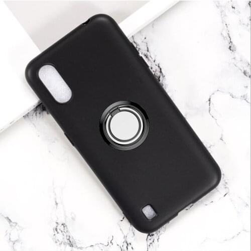For Samsung Galaxy M01 5.7 Inch Back Ring Holder Bracket Phone Case Cover TPU Soft Silicone On SM-M015F/DS SM-M015G, SM-M015F
