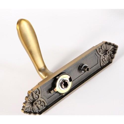 Room door lock Indoor bedroom solid wood door lock mute anti-theft door lock door handle universal old European style lock