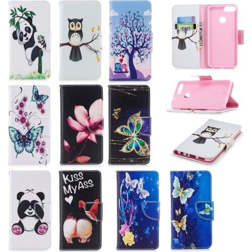 Flip Case For coque Huawei P Smart / Huawei Enjoy 7S Case Cover Stand Case For Huawei P Smart / Enjoy 7S Cover + Card Holder