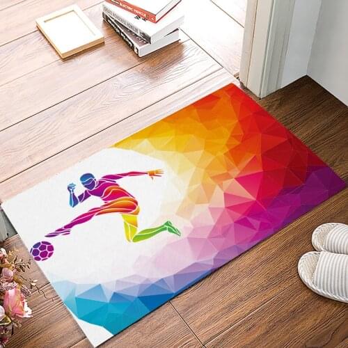 Geometric Football Dirt Debris Mud Trapper Boot Shoes Scraper Accessory Sets Accent Rugs Entry Way Door Mats Interior Doormats