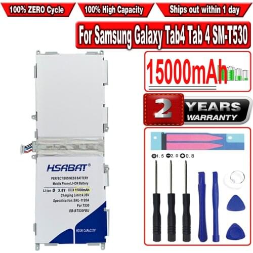 HSABAT 15000mAh EB-BT530FBU EB-BT530FBC Battery for Samsung Galaxy Tab4 Tab 4 SM-T530 T533 T535 T531 T535 T537