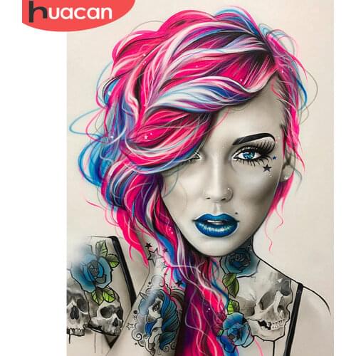 HUACAN 5D DIY Diamond Painting Woman New Arrival Diamond Mosaic Cross Stitch Portrait Home Decoration Sale
