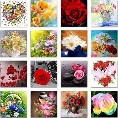 Round square diamond cross stitch kits Home decoration 5d diamond painting nederland action art wish Birds flowers