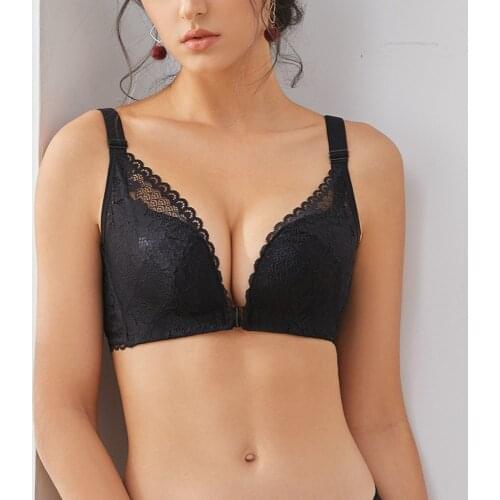 Front Closure Lace Women Bras Sexy Fashion Underwear Padded Wireless Lingerie Casual Brassiere Small Size 30-36 A B Cup BH Tops