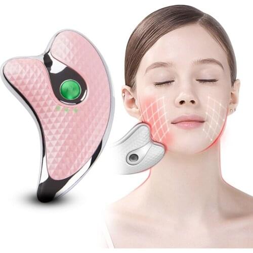 Guasha Scraping Facial Massager LED Light Microcurrent skin rejuvenation Electric Body Massage Machine Face Lifting Slimming