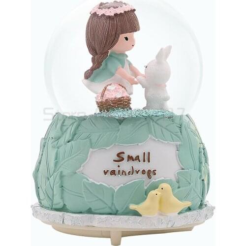Dream princess crystal ball music box rotating night light music box ten year old girl childrens birthday present ornament