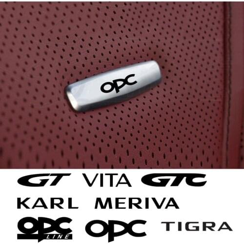 Car Chair Seat Sticker Front Seat Tuning Badges Metal FOR OPEL MERIVA GTC KARL OPC line Speedster TIGRA VITA GT Car Accessories
