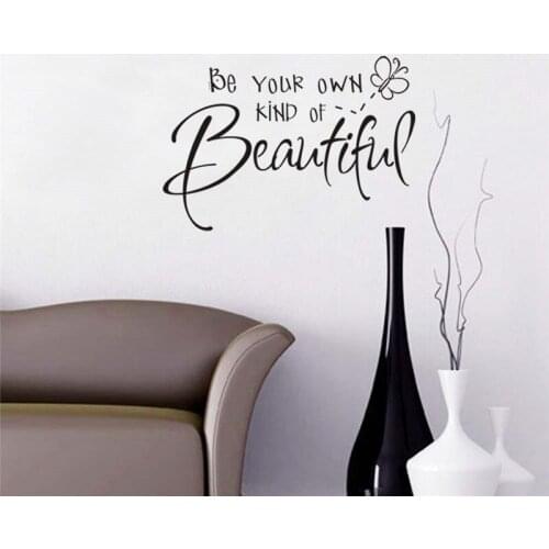 Be your own kind of beautiful butterfly Bedroom Wall Stickers living room Wall Decals Family Decoration