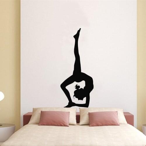 Wall Home Stickers Art Poster Yoga Fitness Gym Girl Bedroom Sport Nail Sticker Vinyl Bedrooom Poster LX272